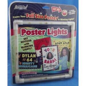 Light Up Poster Frame 40 Blinking Lights Battery Operated by Art Skills - SEALED